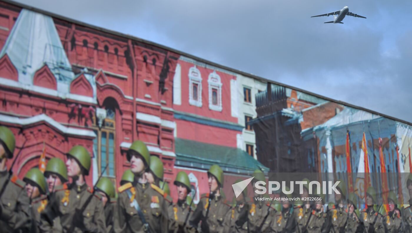 Rehearsing V-Day military parade on May 9