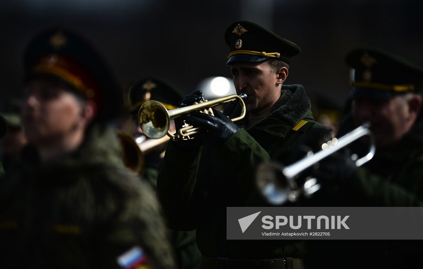 Rehearsing V-Day military parade on May 9