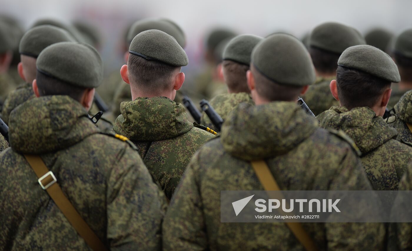 Rehearsing V-Day military parade on May 9