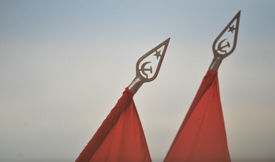 Rehearsing V-Day military parade on May 9