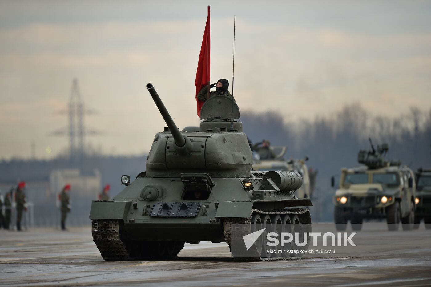Rehearsing V-Day military parade on May 9