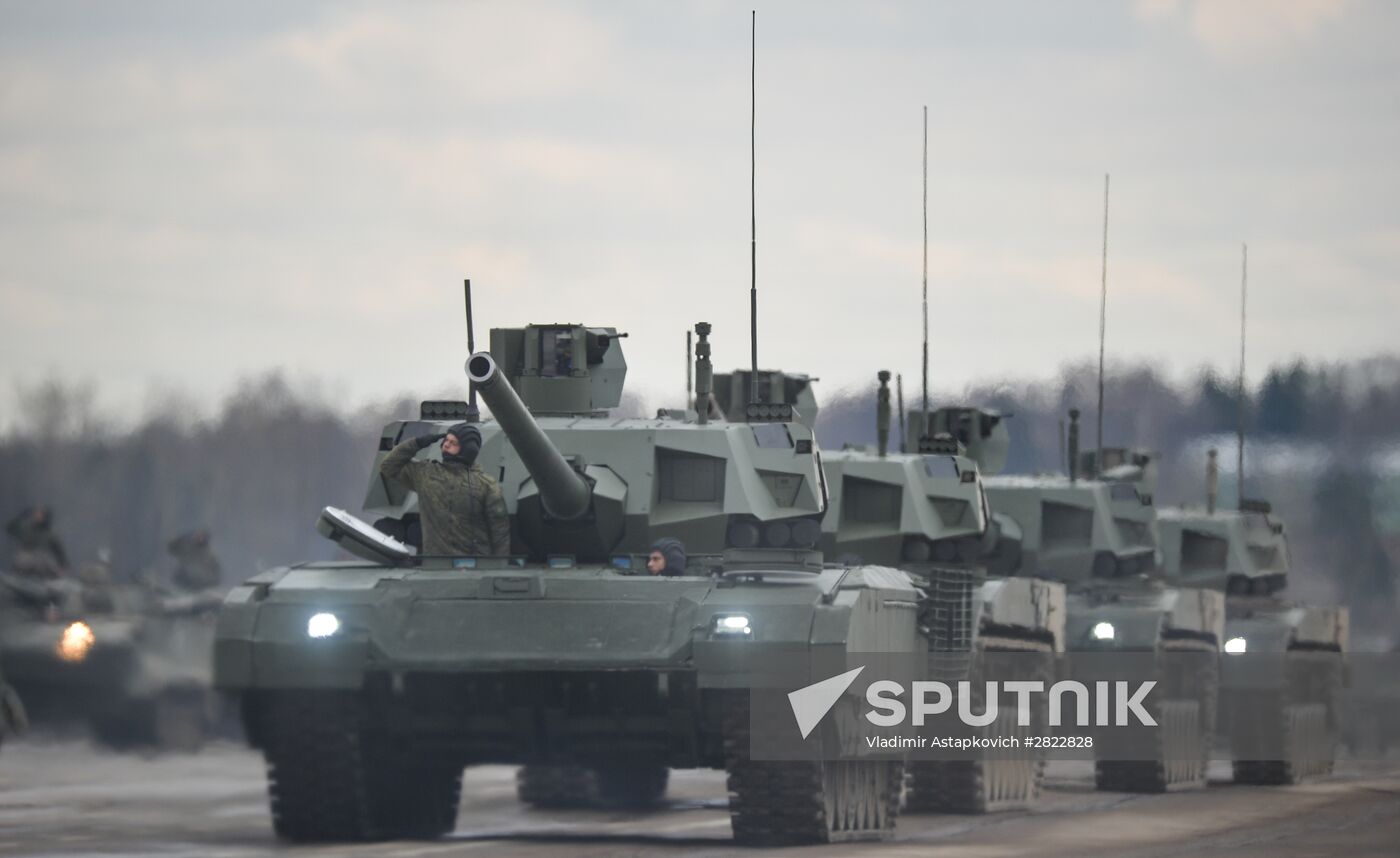 Rehearsing V-Day military parade on May 9