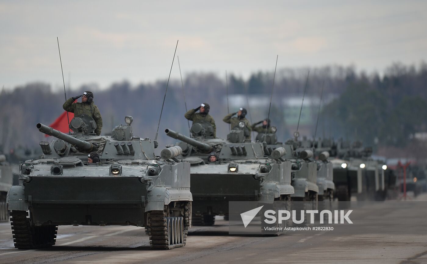 Rehearsing V-Day military parade on May 9