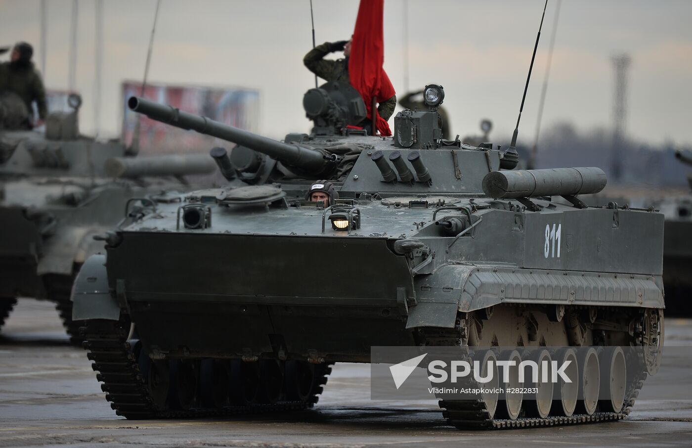 Rehearsing V-Day military parade on May 9
