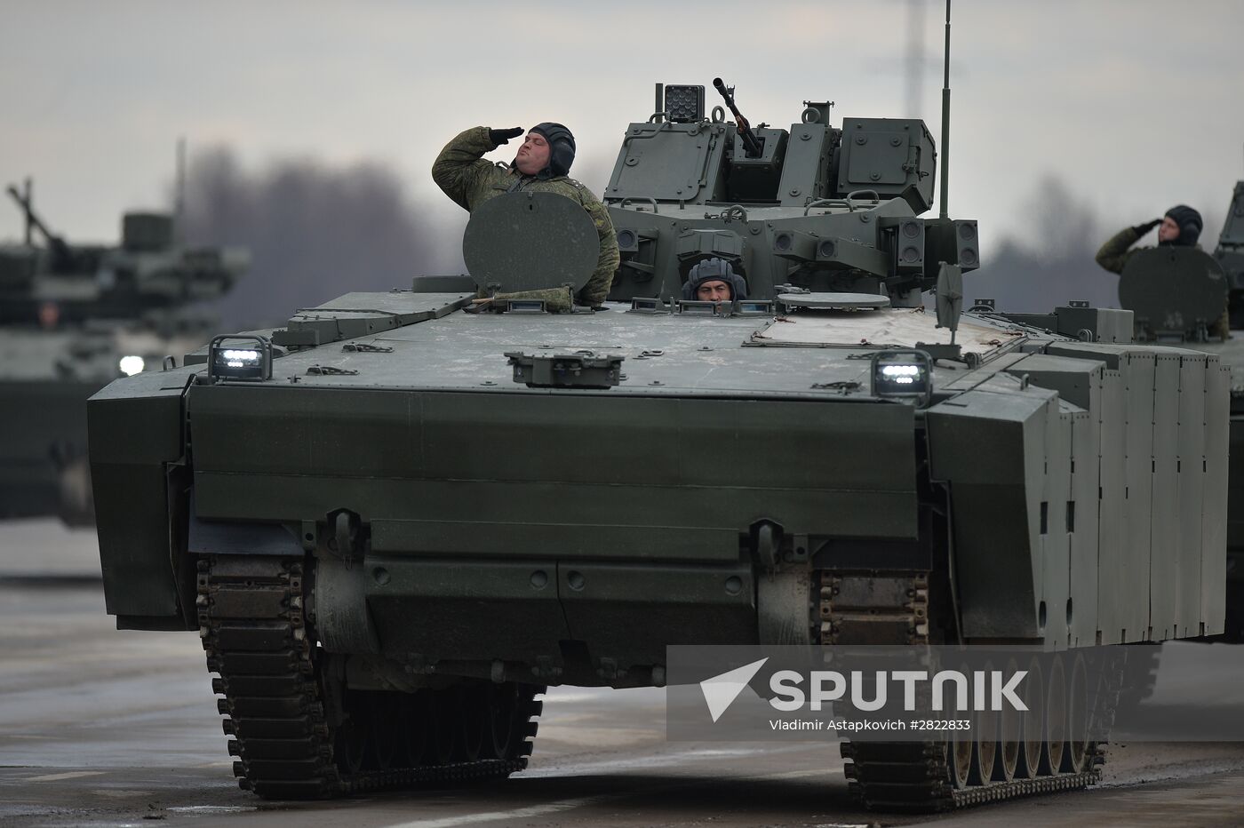 Rehearsing V-Day military parade on May 9