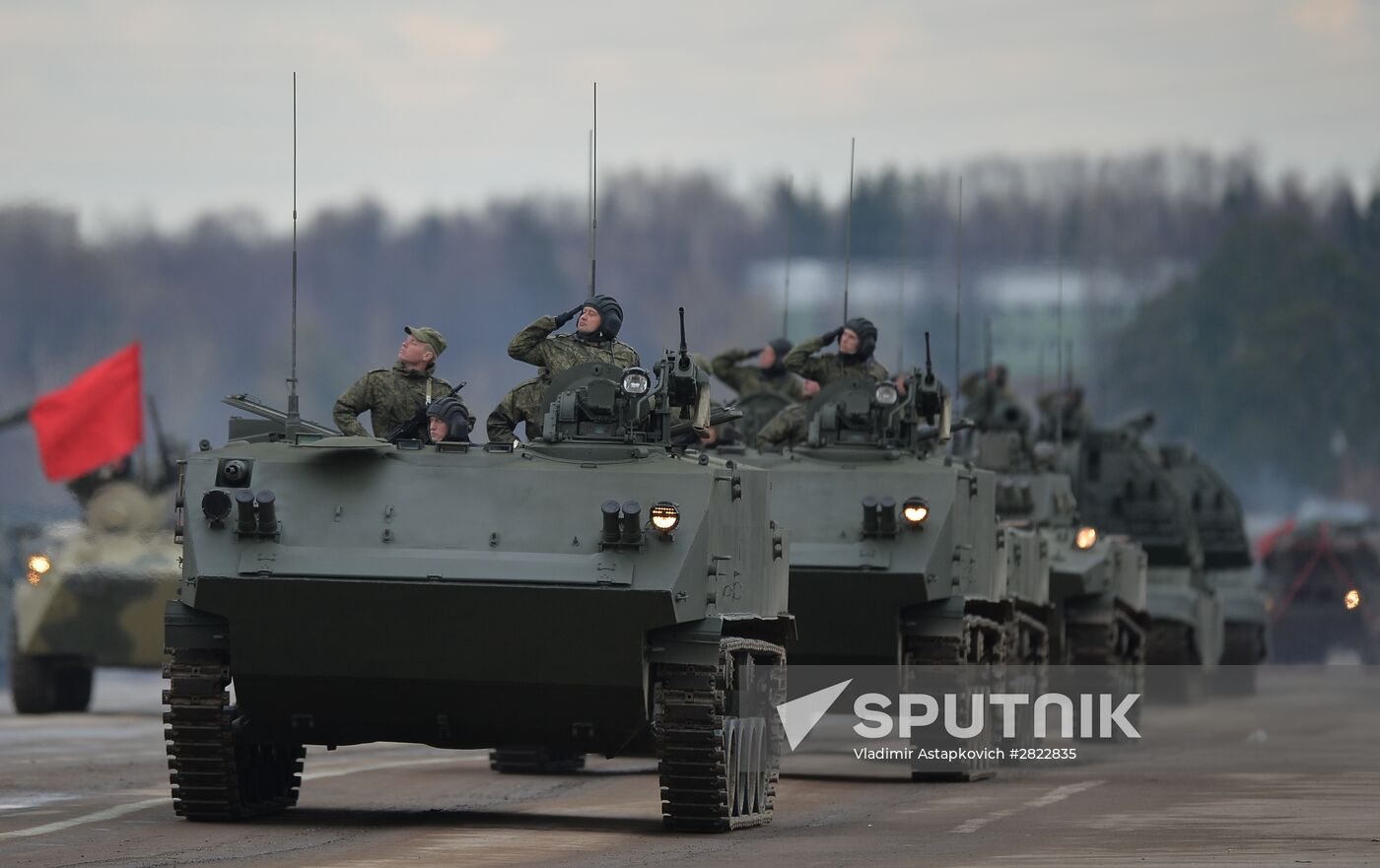Rehearsing V-Day military parade on May 9