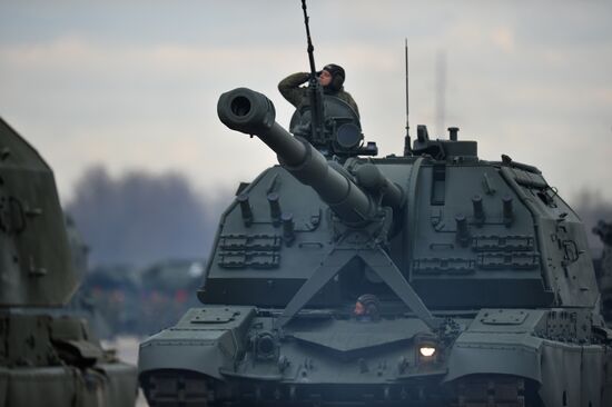 Rehearsing V-Day military parade on May 9