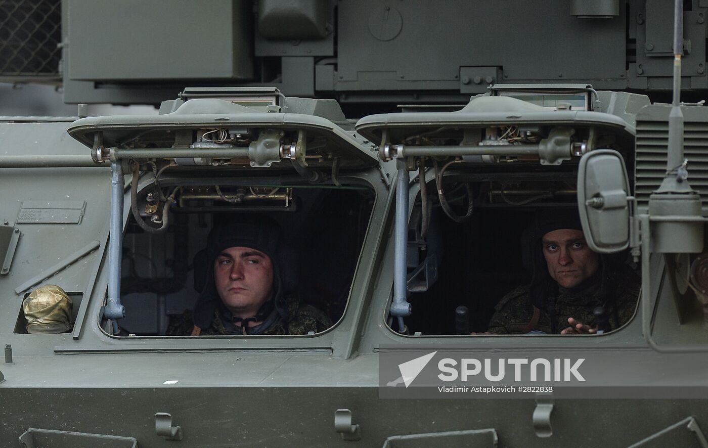 Rehearsing V-Day military parade on May 9