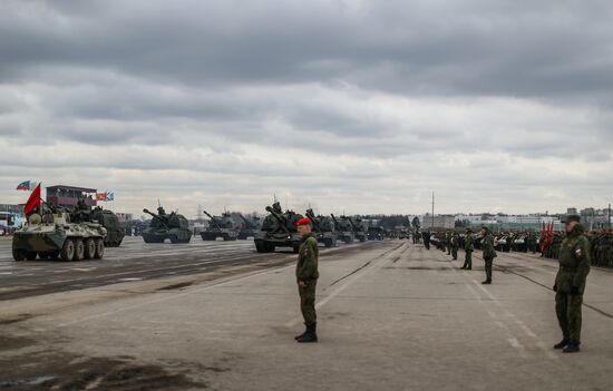 Rehearsing V-Day military parade on May 9