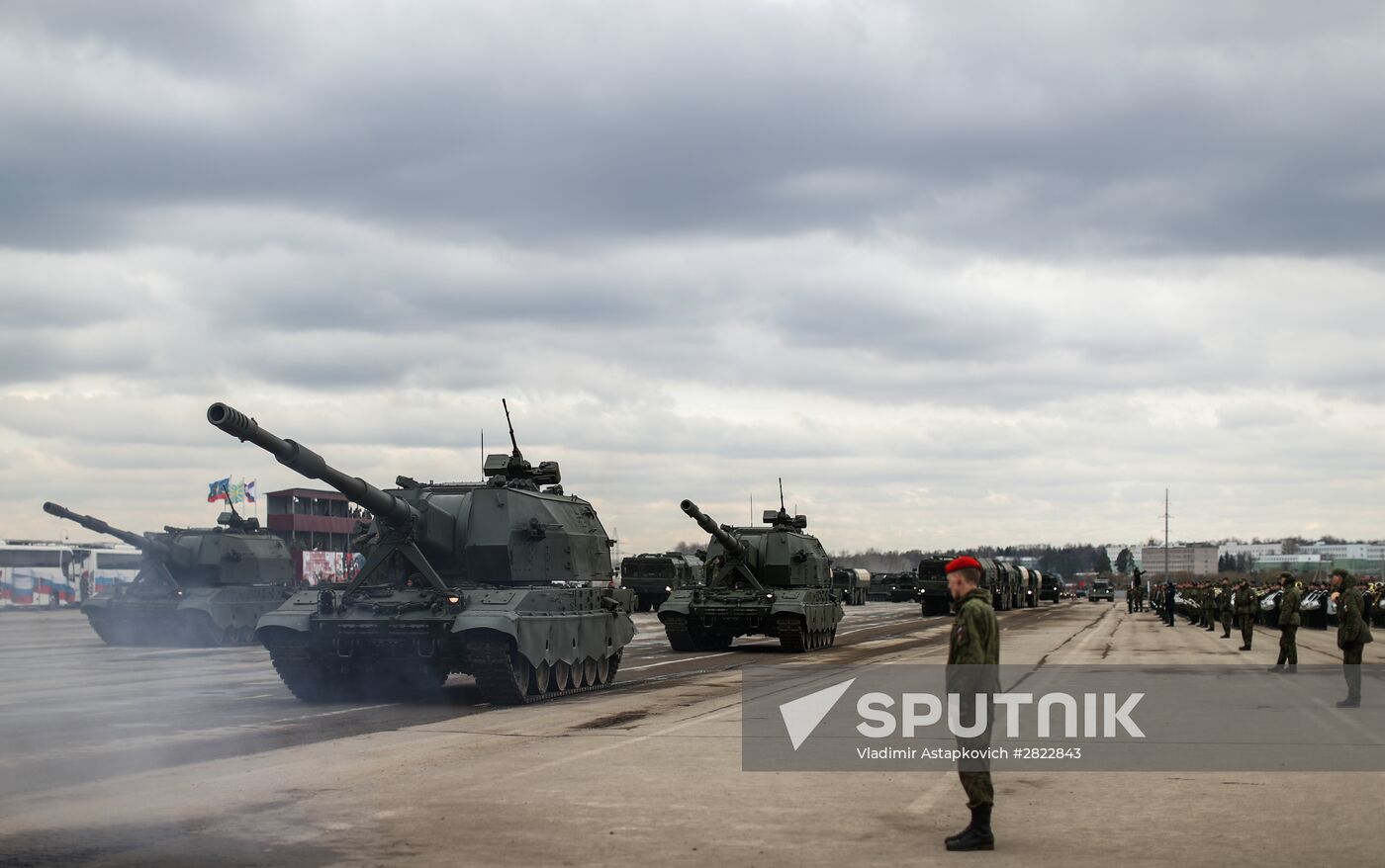 Rehearsing V-Day military parade on May 9