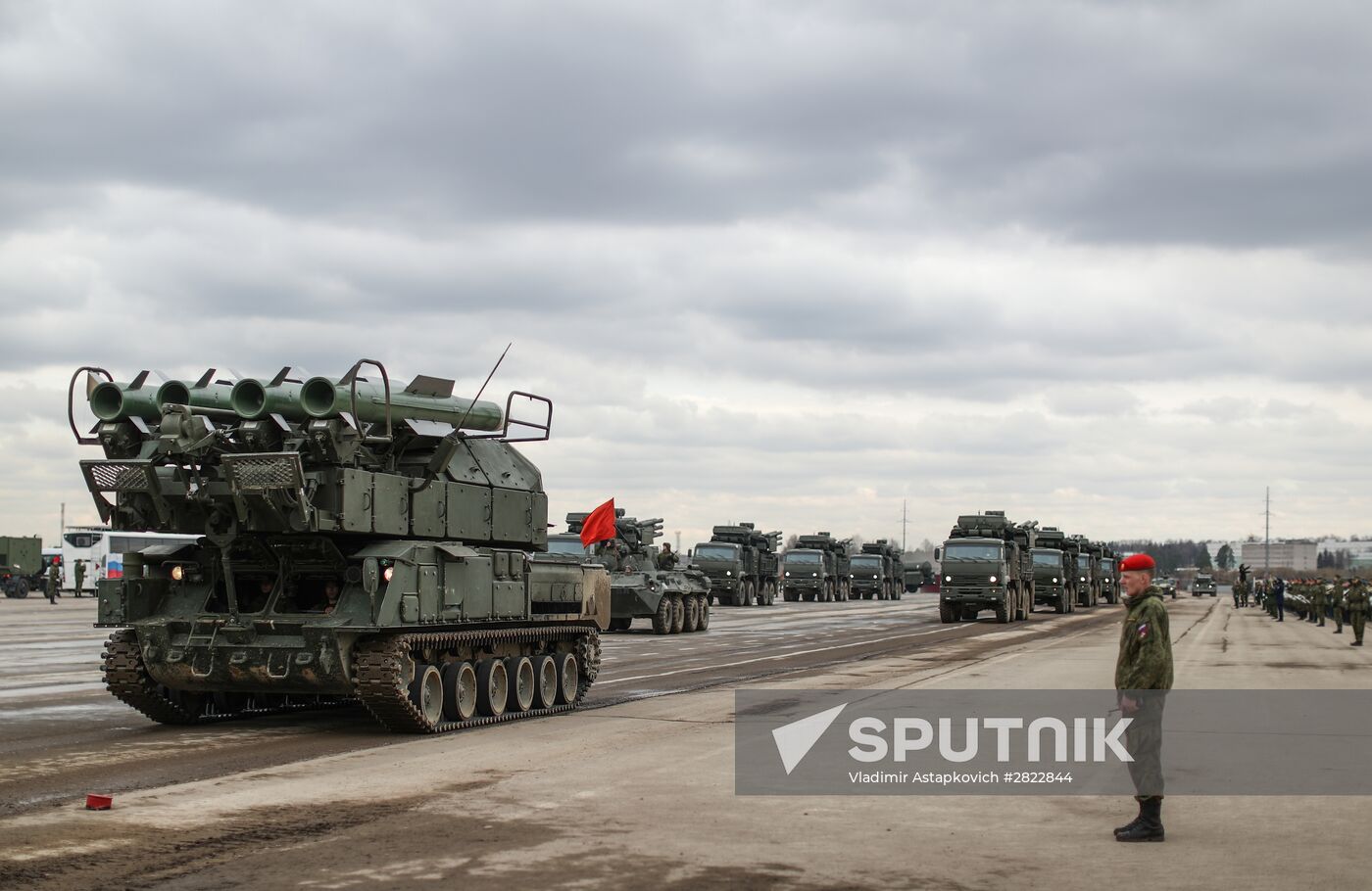 Rehearsing V-Day military parade on May 9