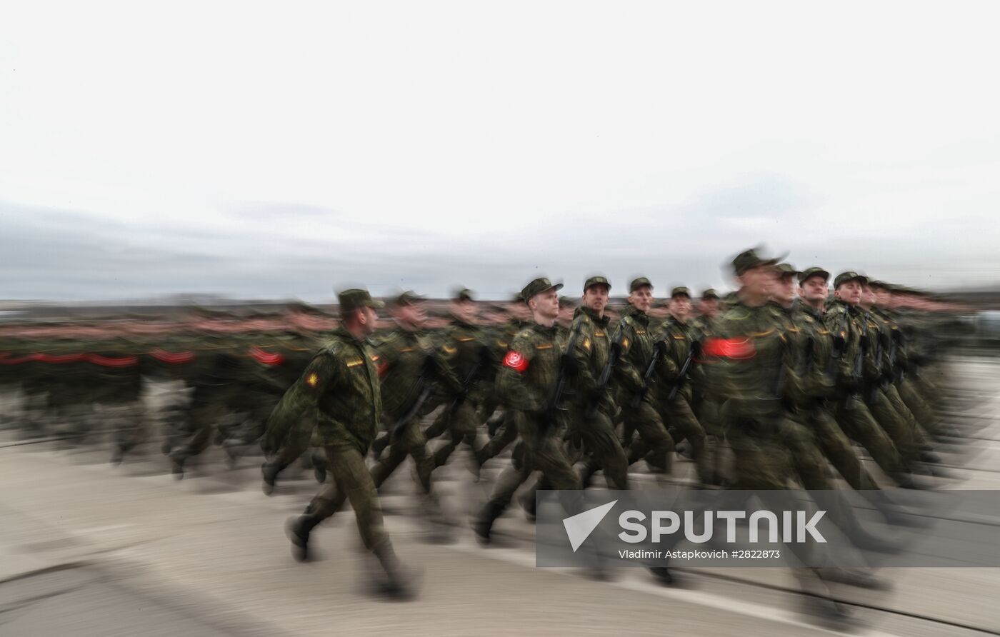 Rehearsing V-Day military parade on May 9