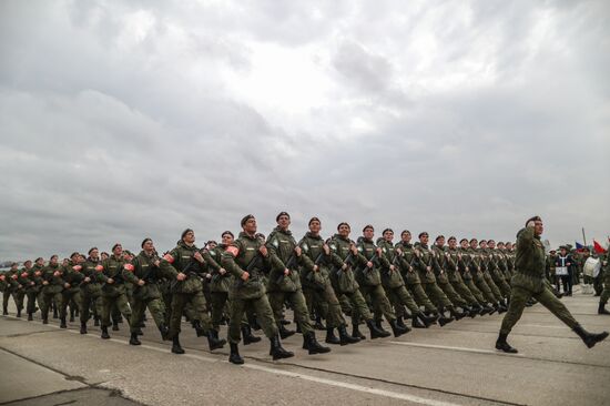 Rehearsing V-Day military parade on May 9