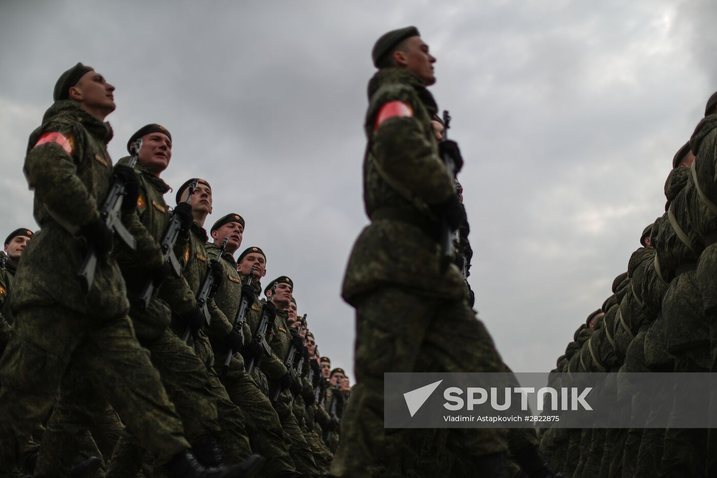 Rehearsing V-Day military parade on May 9