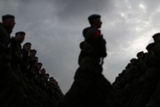 Rehearsing V-Day military parade on May 9