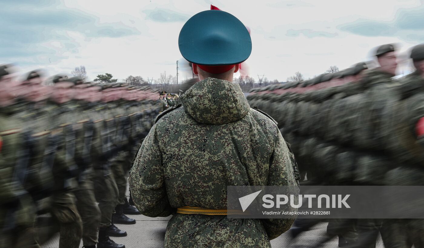 Rehearsing V-Day military parade on May 9