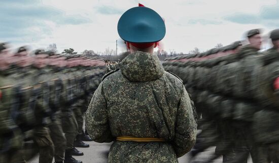Rehearsing V-Day military parade on May 9