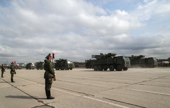 Rehearsing V-Day military parade on May 9