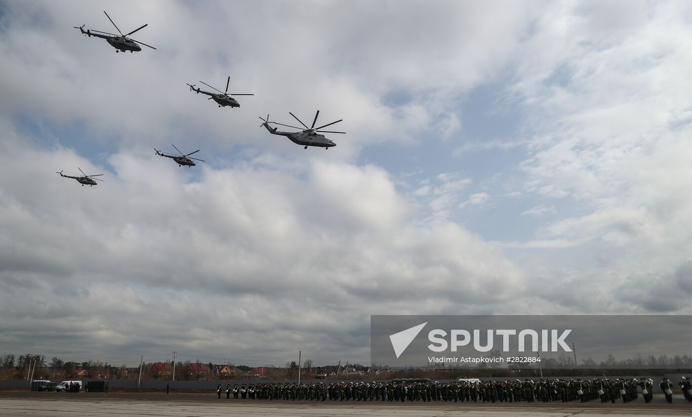 Rehearsing V-Day military parade on May 9