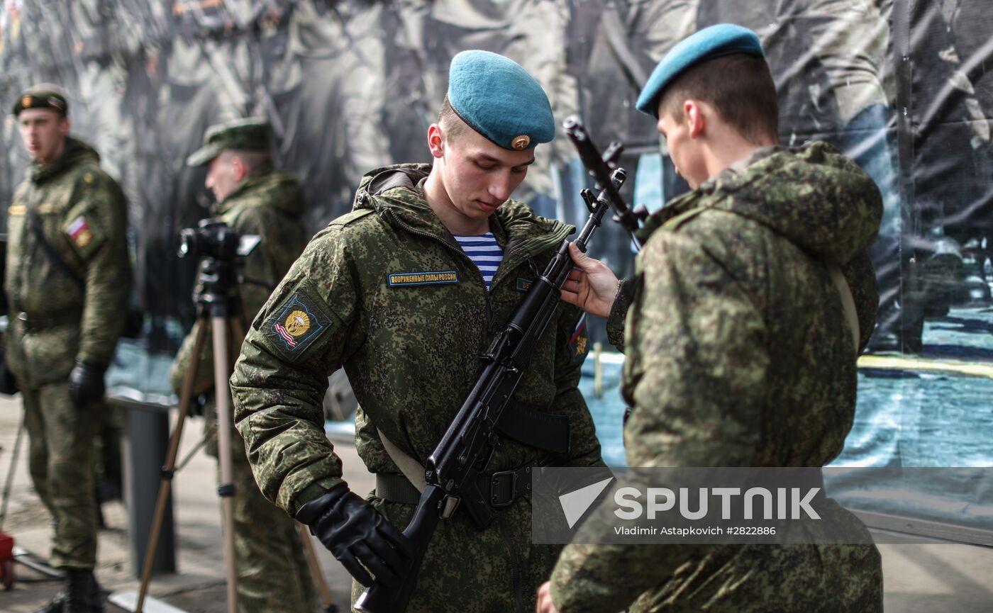 Rehearsing V-Day military parade on May 9