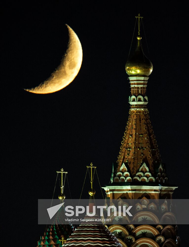 The Moon over the Moscow Kremlin