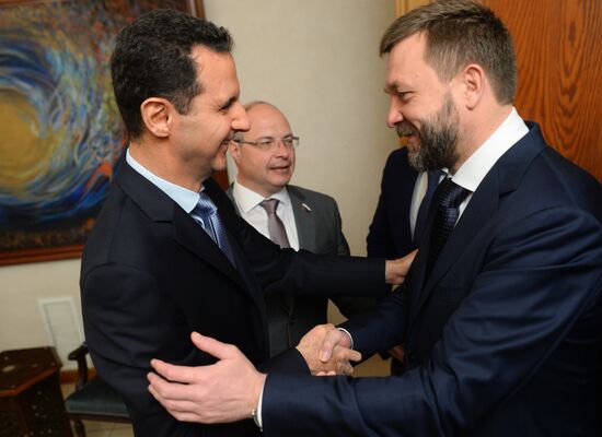 Syrian President Bashar al-Assad meets with Russian parliamentary delegation