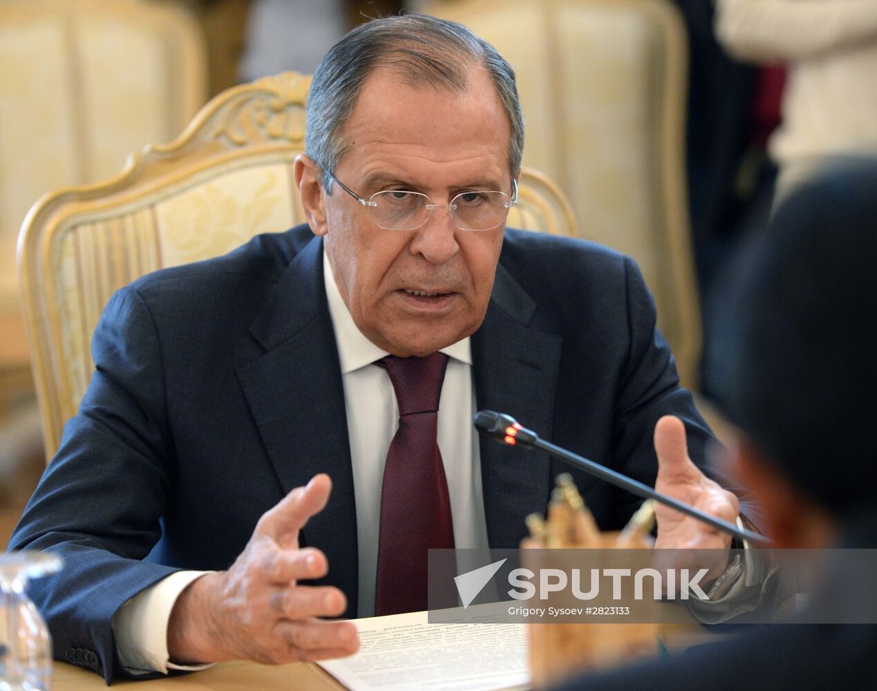 Russian Foreign Minister Sergey Lavrov meets with Bolivian Foreign Minister David Choquehuanca Céspedes