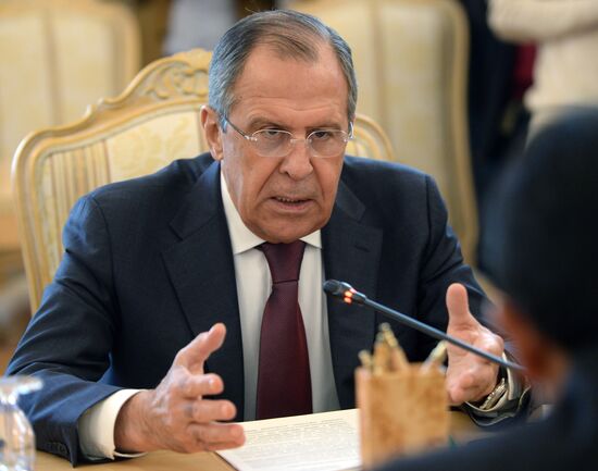 Russian Foreign Minister Sergey Lavrov meets with Bolivian Foreign Minister David Choquehuanca Céspedes