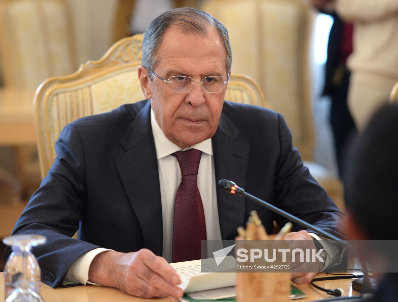Russian Foreign Minister Sergey Lavrov meets with Bolivian Foreign Minister David Choquehuanca Céspedes