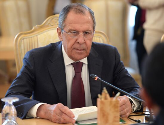 Russian Foreign Minister Sergey Lavrov meets with Bolivian Foreign Minister David Choquehuanca Céspedes