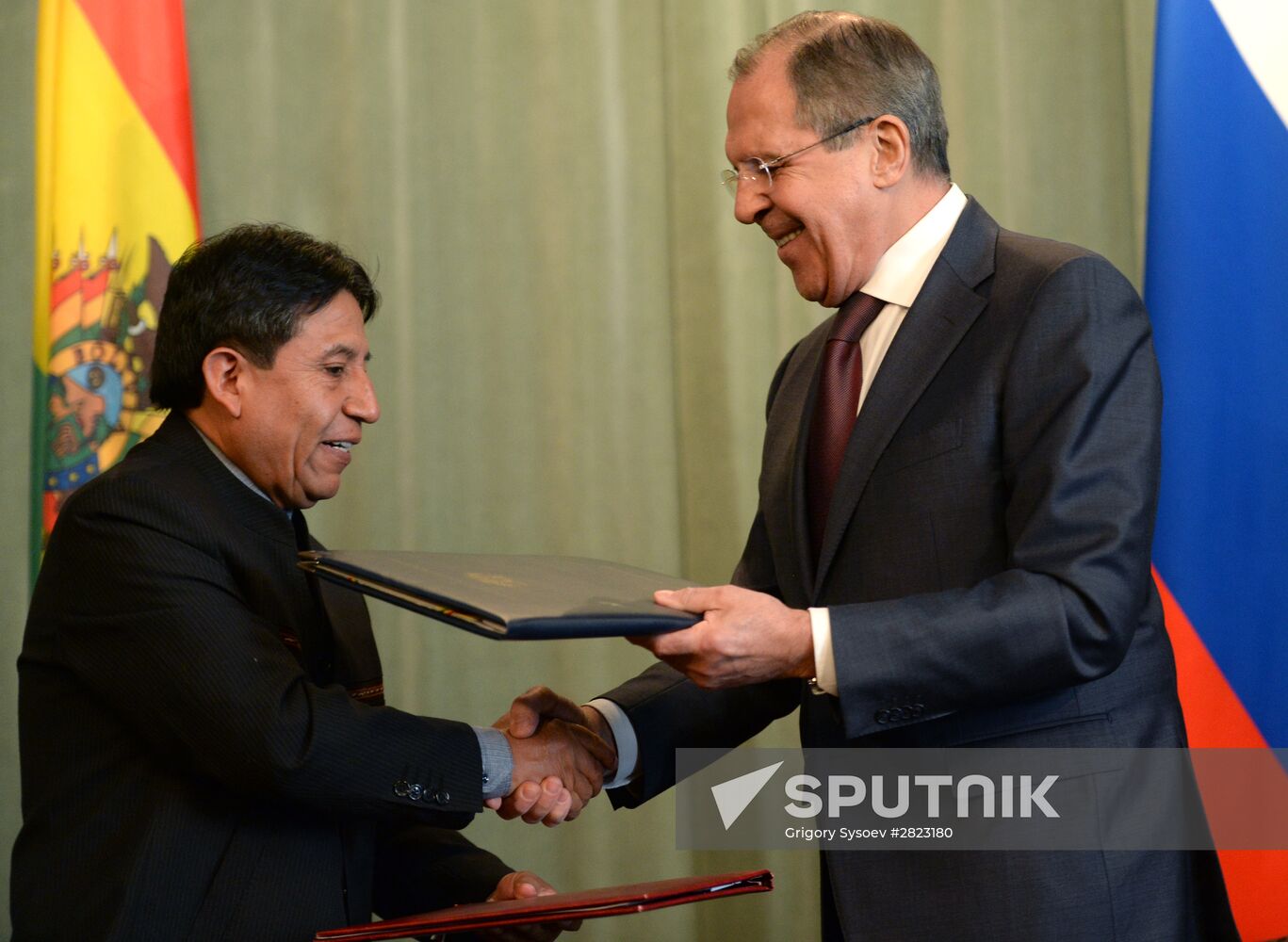 Meeting of Russian Foreign Minister Sergey Lavrov with his Bolivian counterpart David Chokeuanki