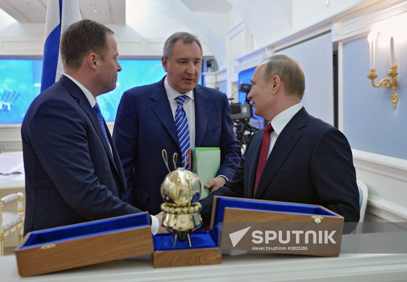 Russian President Vladimir Putin holds videoconference with ISS and Vostochny space center