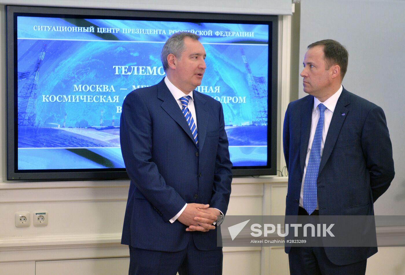 Russian President Vladimir Putin holds videoconference with ISS and Vostochny space center
