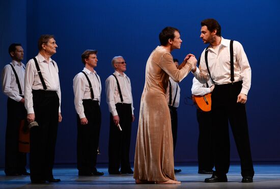 Dress rehearsal of play Twelfth Night in Moscow