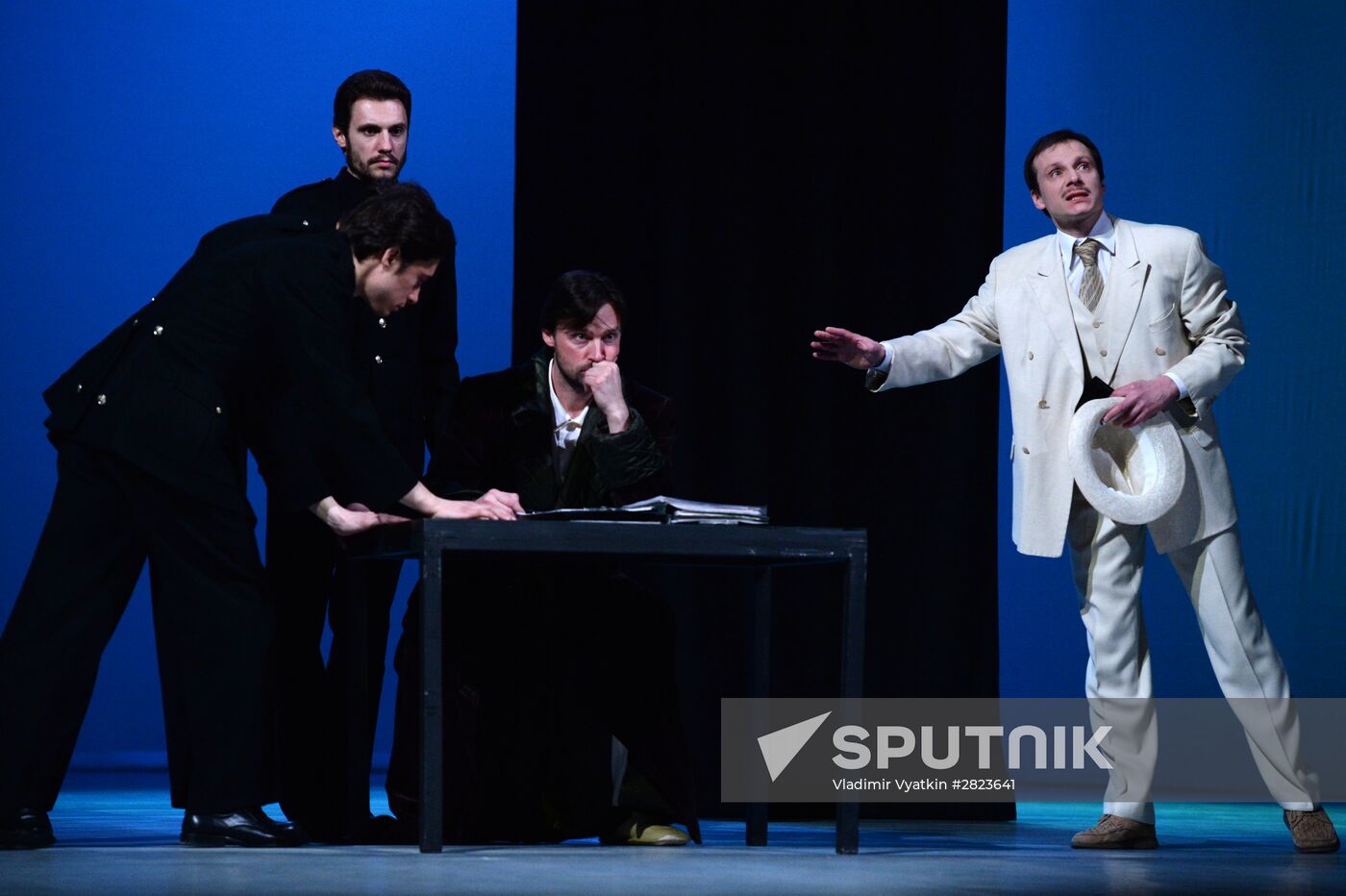 Dress rehearsal of play Twelfth Night in Moscow