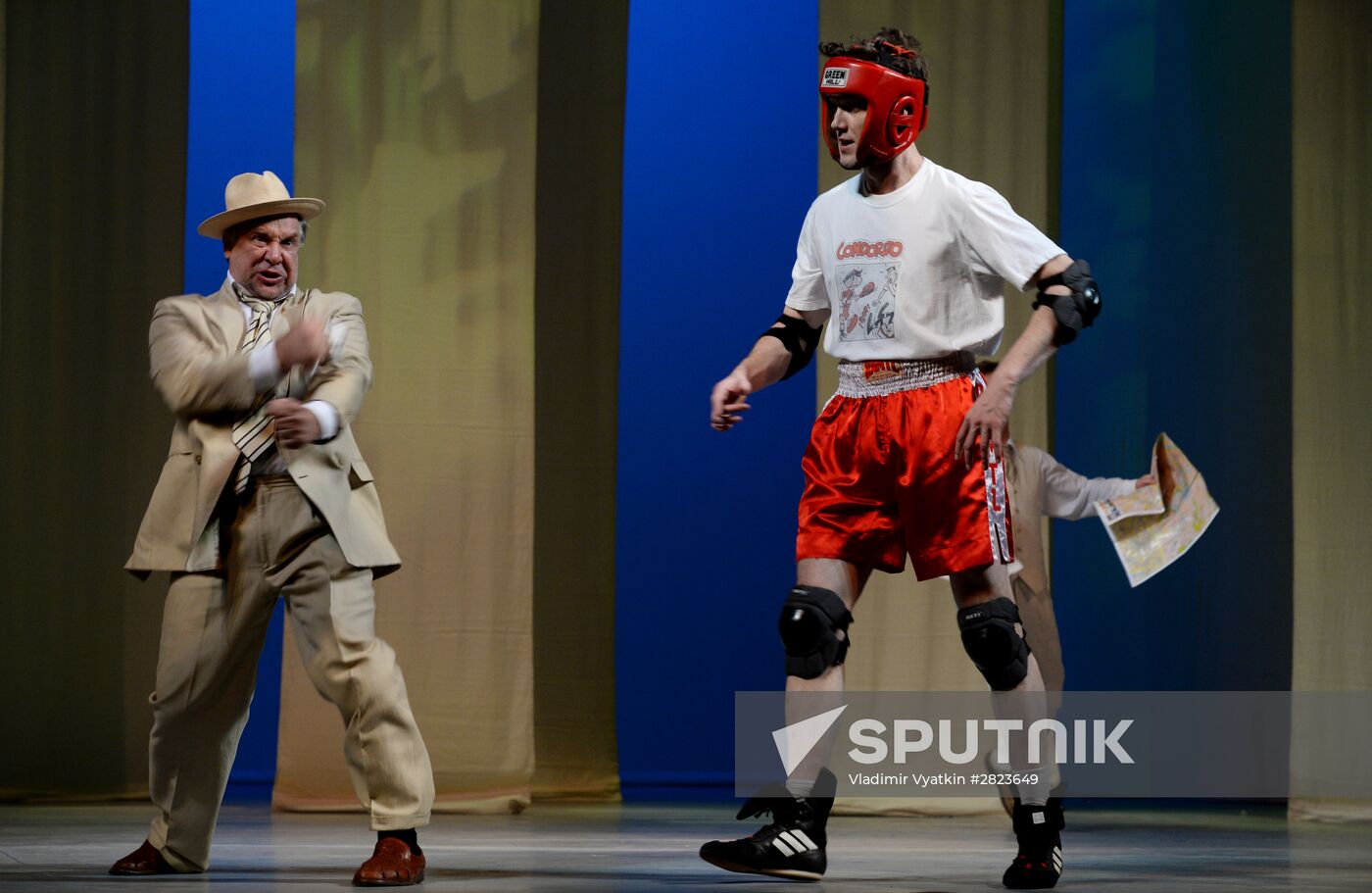 Dress rehearsal of play Twelfth Night in Moscow