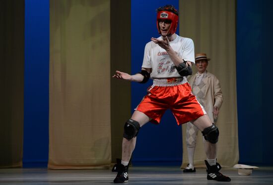 Dress rehearsal of play Twelfth Night in Moscow