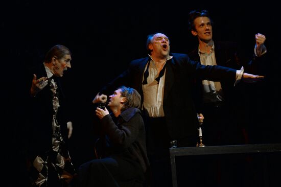 Dress rehearsal of play Twelfth Night in Moscow