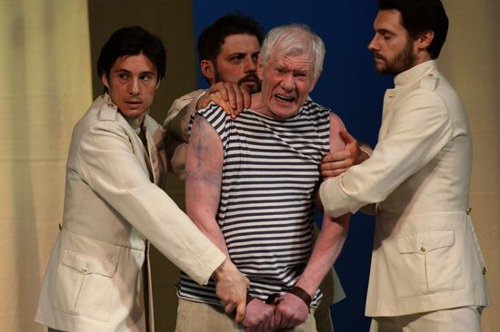 Dress rehearsal of play Twelfth Night in Moscow