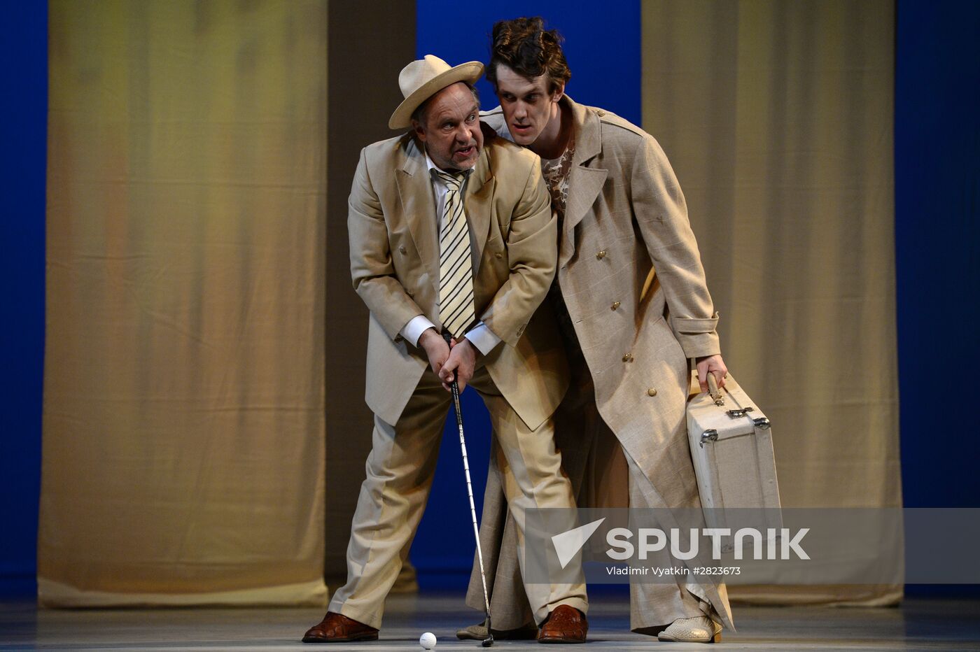 Dress rehearsal of play Twelfth Night in Moscow