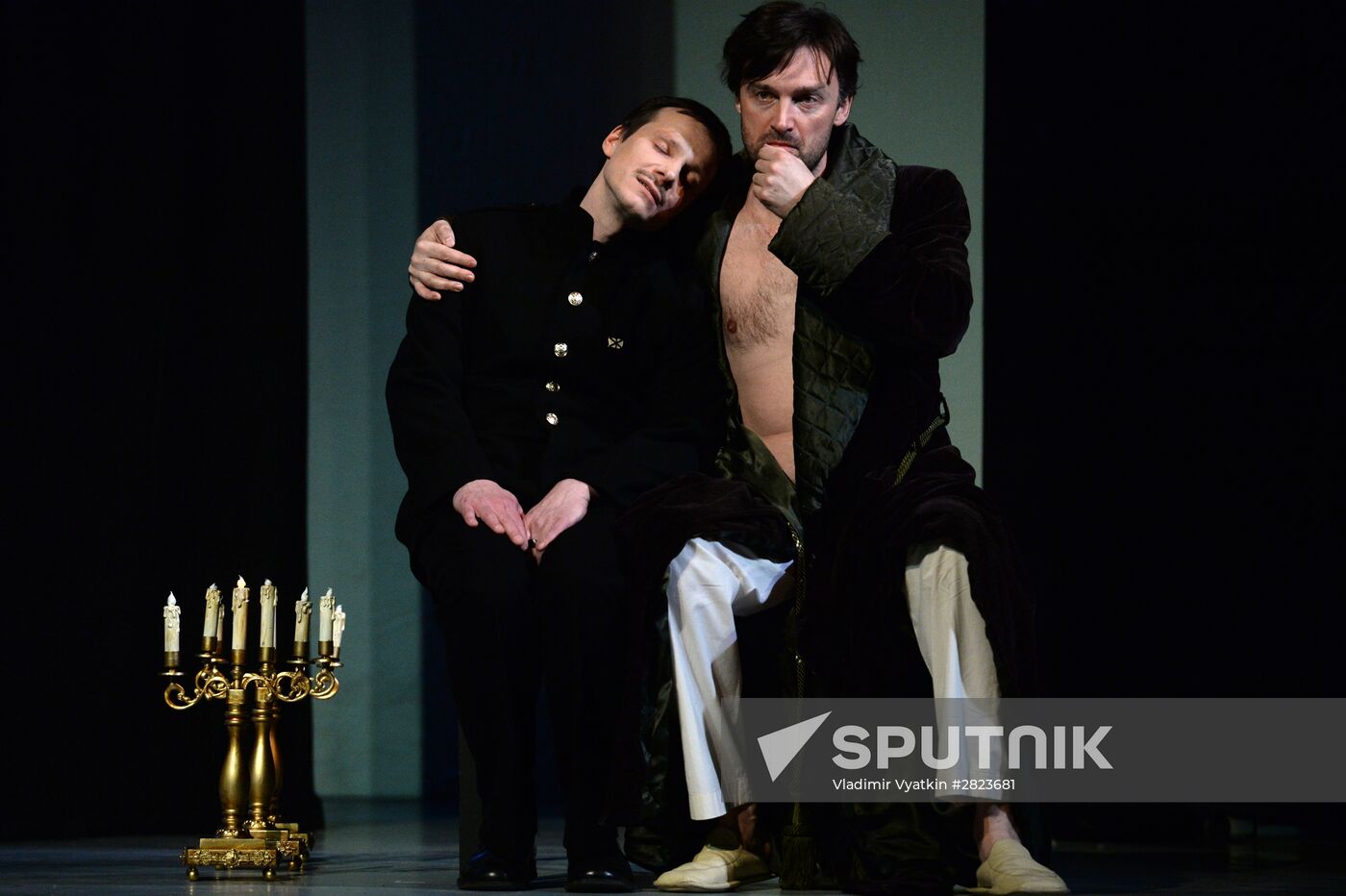 Dress rehearsal of play Twelfth Night in Moscow