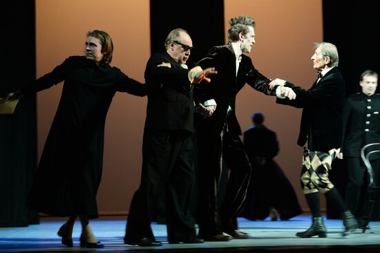 Dress rehearsal of play Twelfth Night in Moscow