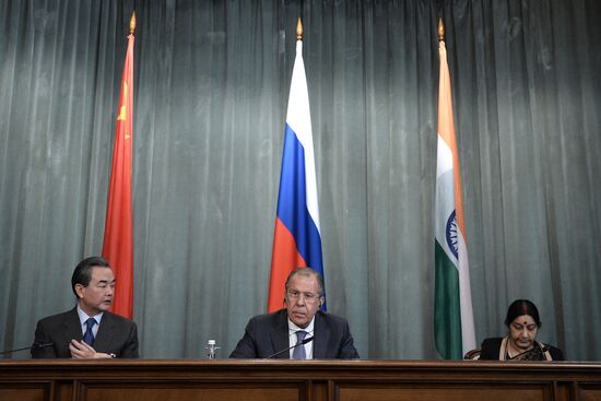 Plenary meeting of Russian, Indian and Chinese (RIC) foreign ministers