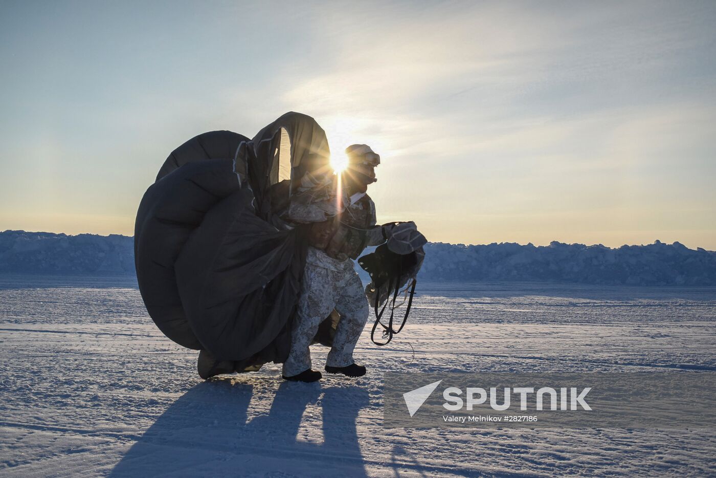 Drill of special ops unit of Chechen Republic near North Pole