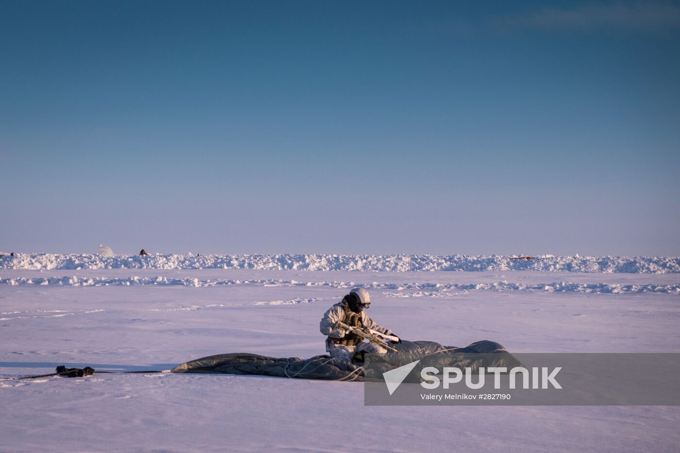Drill of special ops unit of Chechen Republic near North Pole