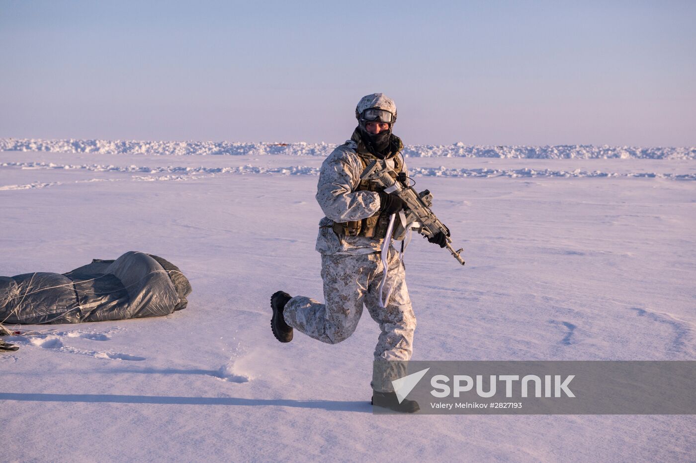 Drill of special ops unit of Chechen Republic near North Pole