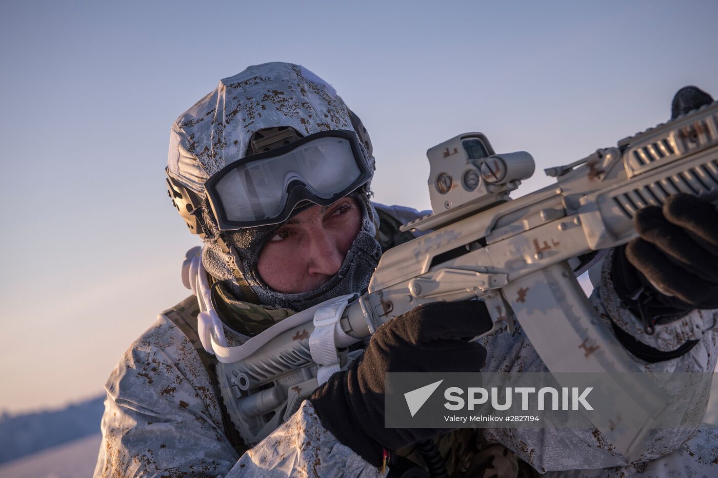 Drill of special ops unit of Chechen Republic near North Pole