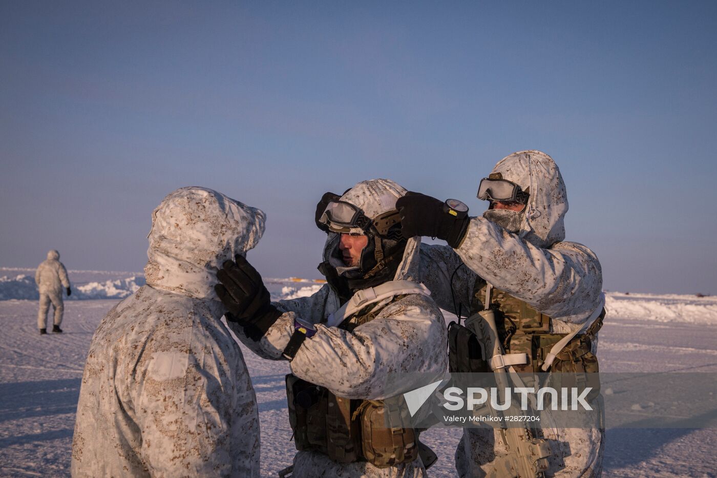 Drill of special ops unit of Chechen Republic near North Pole