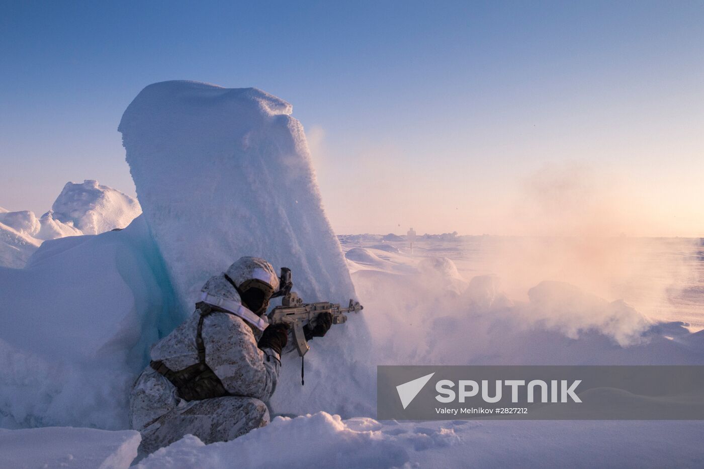 Drill of special ops unit of Chechen Republic near North Pole