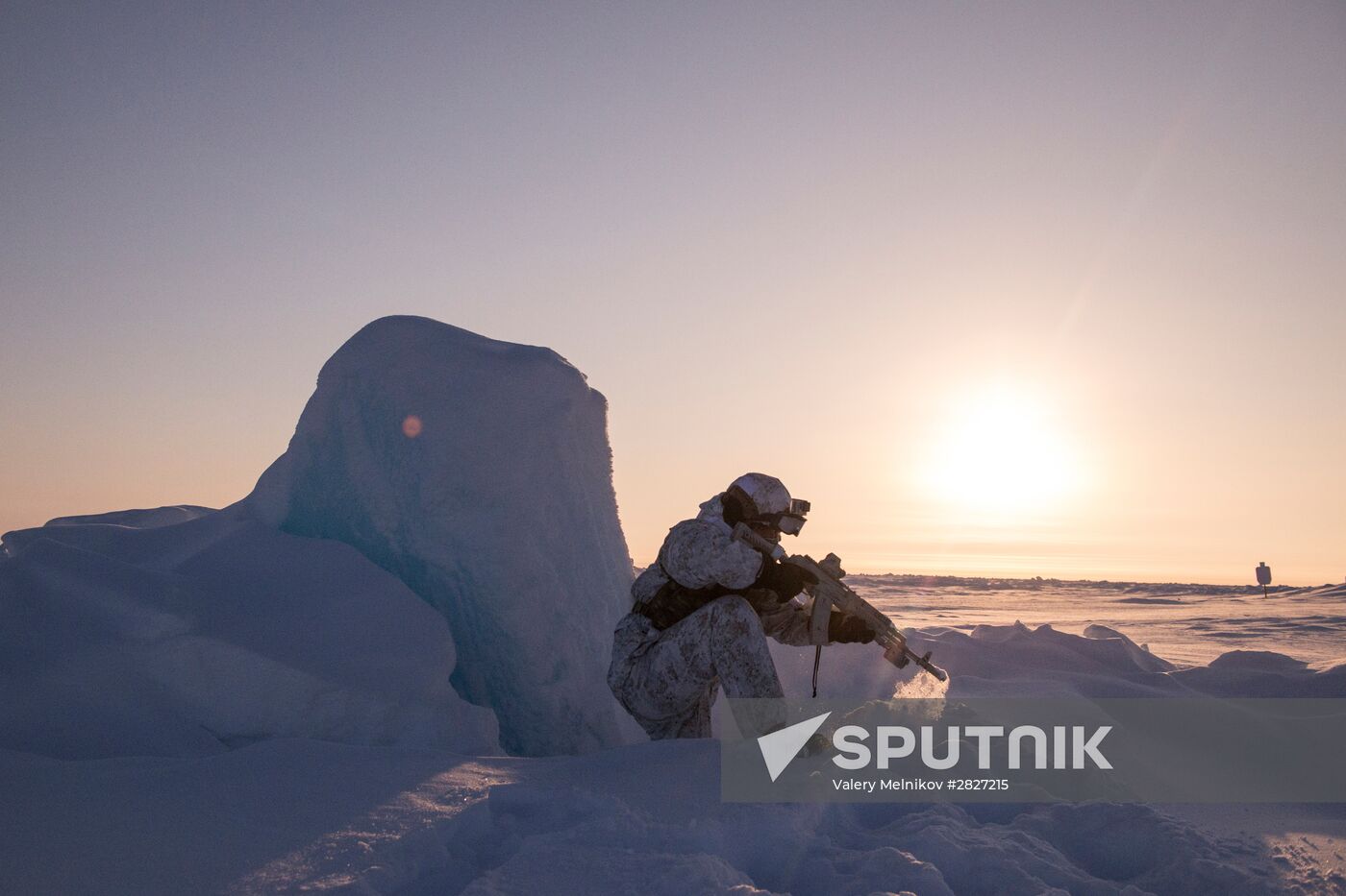 Drill of special ops unit of Chechen Republic near North Pole